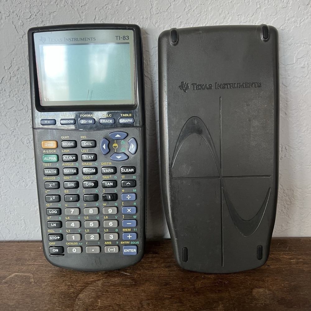 Texas Instruments TI-83 Plus Black Graphing Calculator w/ Cover‎ Tested Working